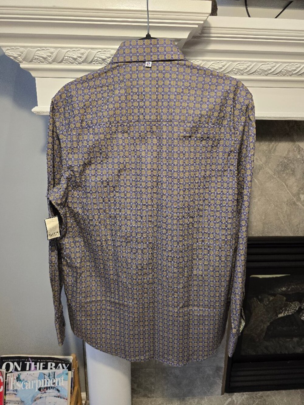 NWT John Lennon English Laundry mens Retro geometric medallion dress shirt in M - Picture 3 of 9